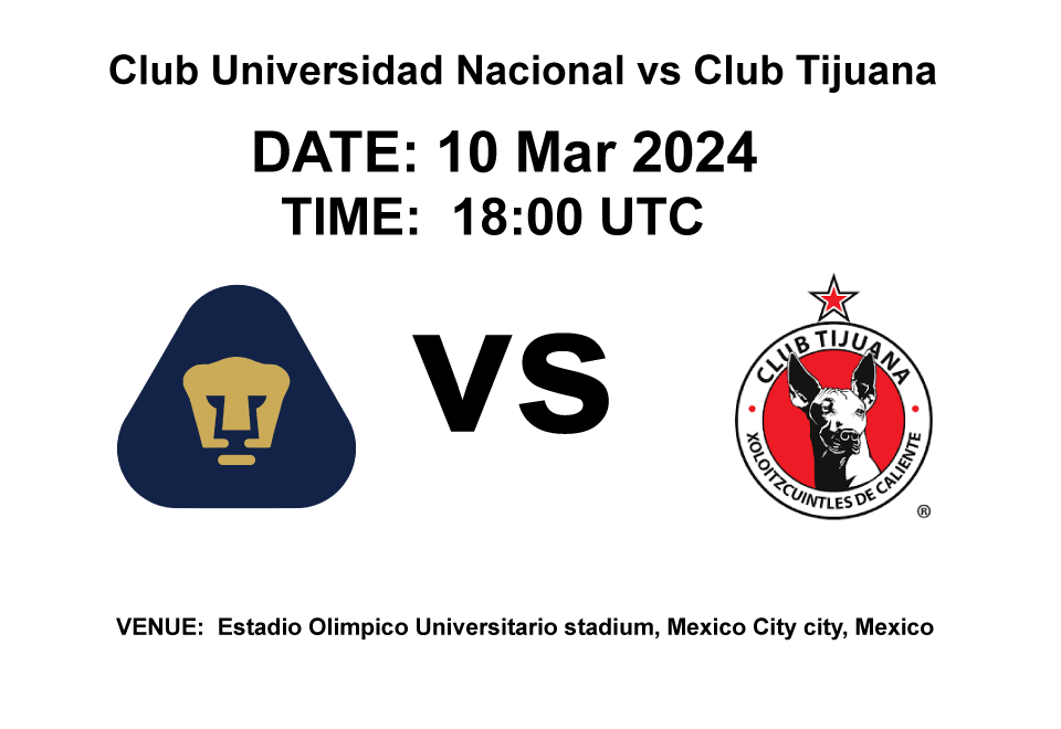 Club Universidad Nacional vs Club Tijuana